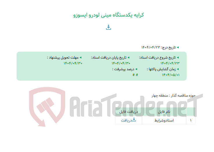 تصویر کوچک آگهی کرایه یکدستگاه مینی لودرو ایسوزو
