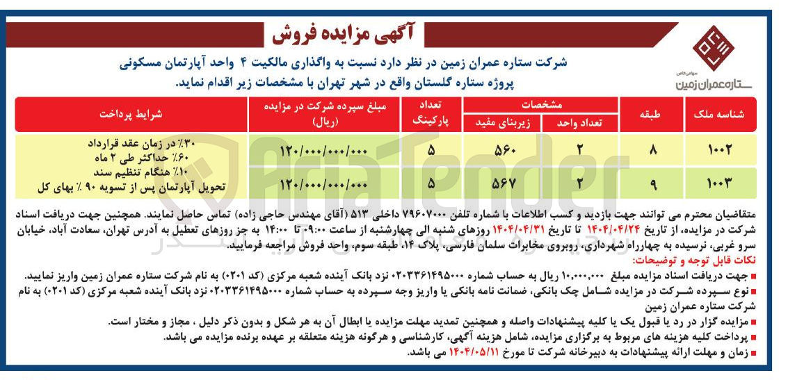 تصویر کوچک آگهی فروش ۴ واحد آپارتمان مسکونی