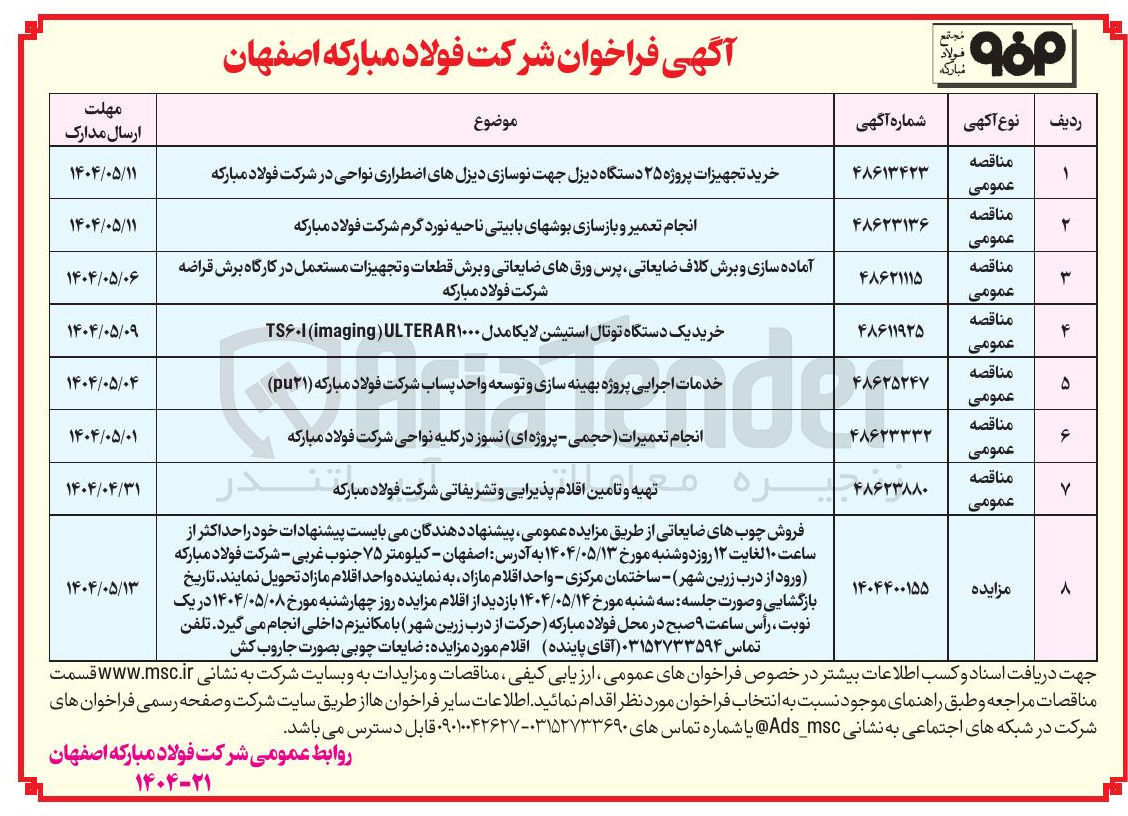 تصویر کوچک آگهی آماده سازی و برش کلاف ضایعاتی پرس ورقهای ضایعاتی و برش قطعات و تجهیزات مستعمل در کارگاه برش قراضه