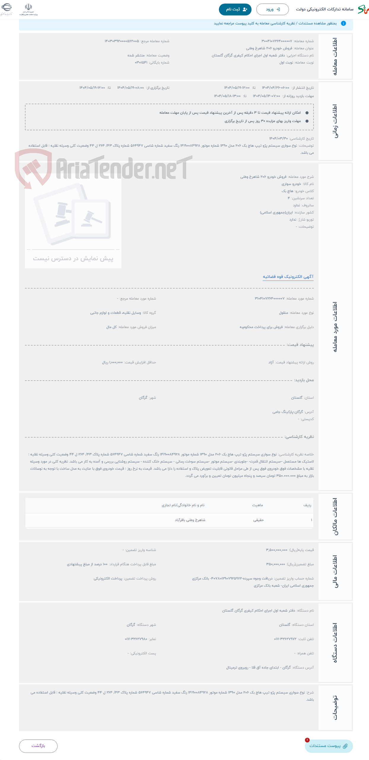 تصویر کوچک آگهی حراج فروش خودرو 206 شاهرخ وطنی 
