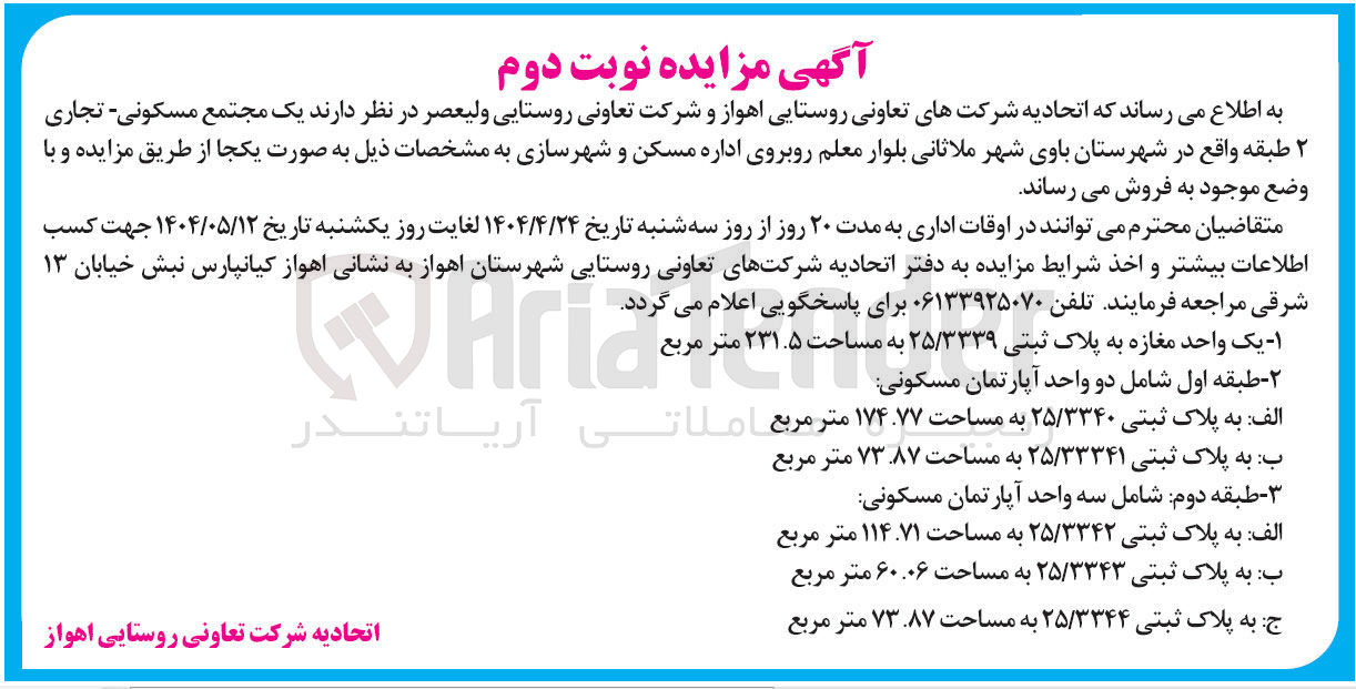 تصویر کوچک آگهی فروش  یک مجتمع مسکونی تجاری ۲ طبقه 