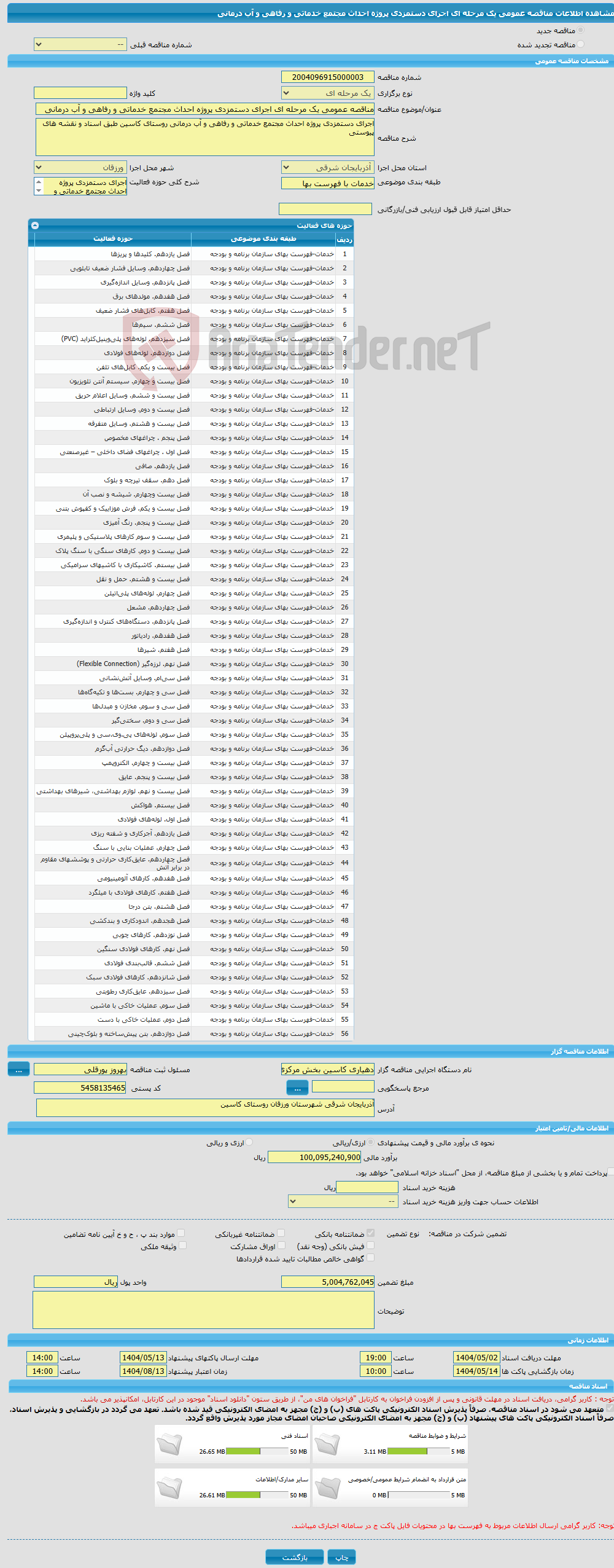 تصویر کوچک آگهی مناقصه عمومی یک مرحله ای اجرای دستمزدی پروژه احداث مجتمع خدماتی و رفاهی و آب درمانی