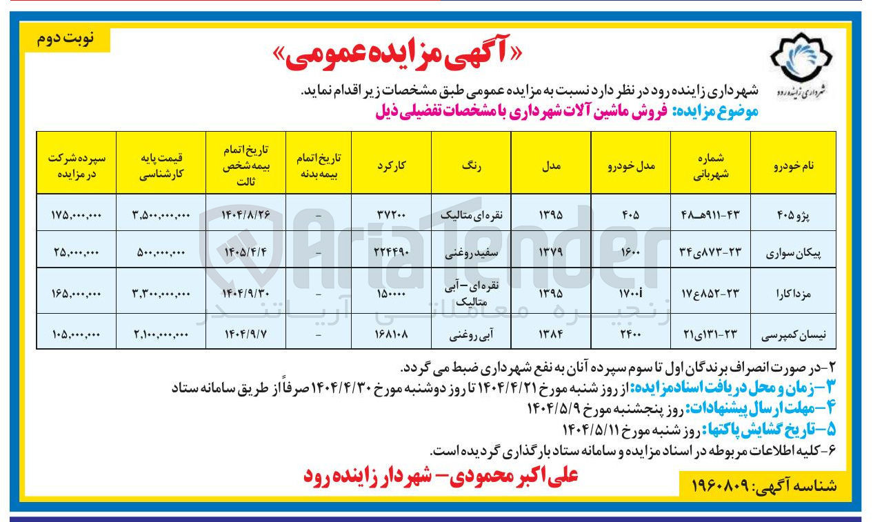 تصویر کوچک آگهی  فروش ماشین آلات شهرداری