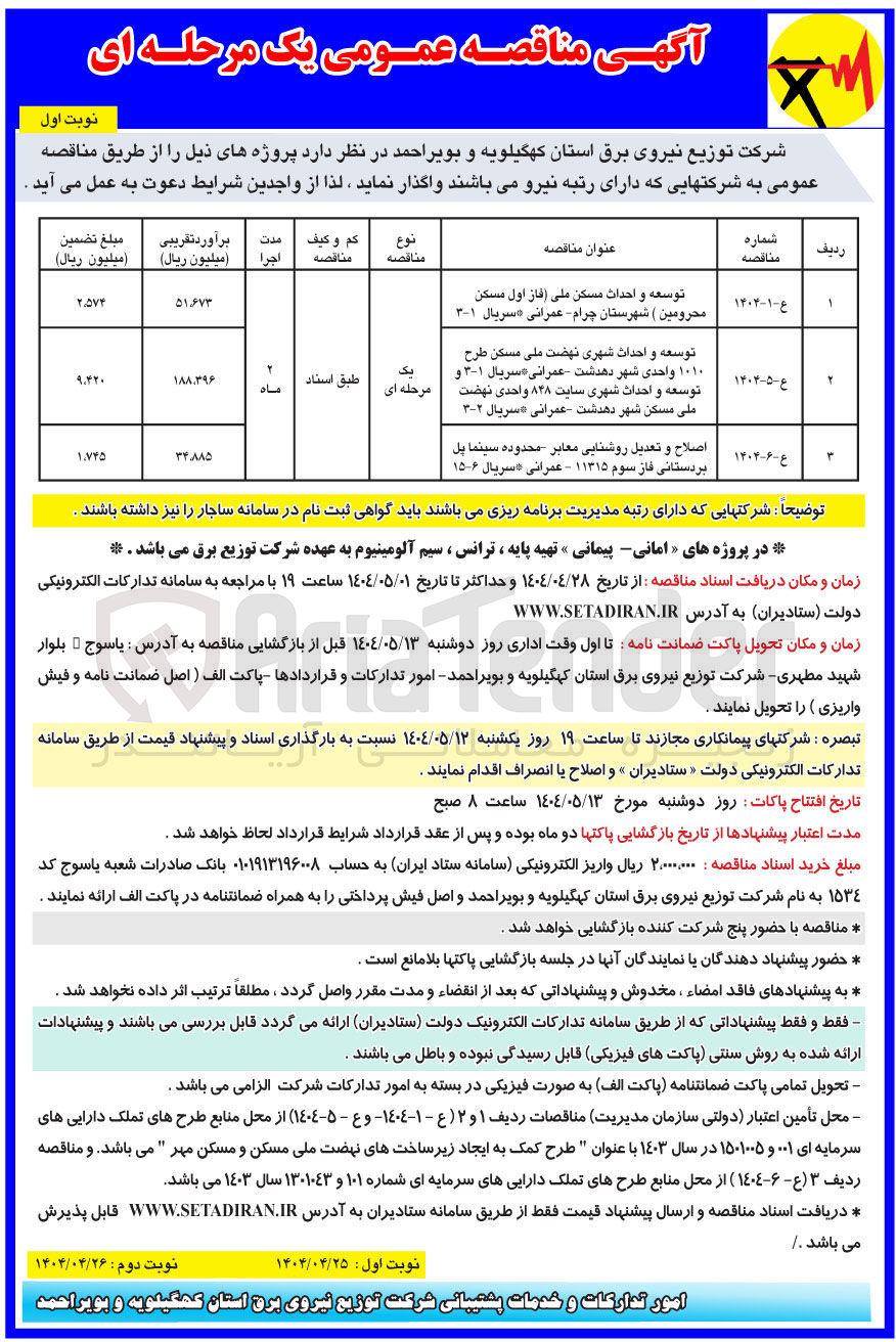 تصویر کوچک آگهی اصلاح و تعدیل روشنایی معابر