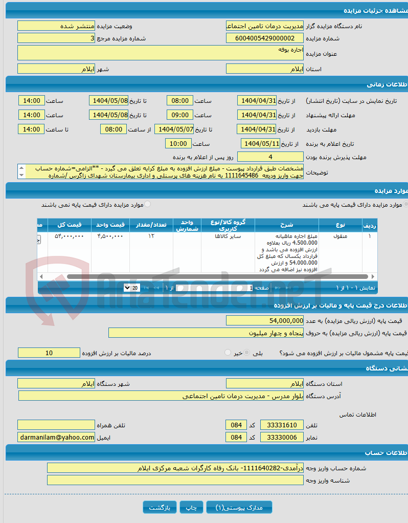 تصویر کوچک آگهی اجاره بوفه