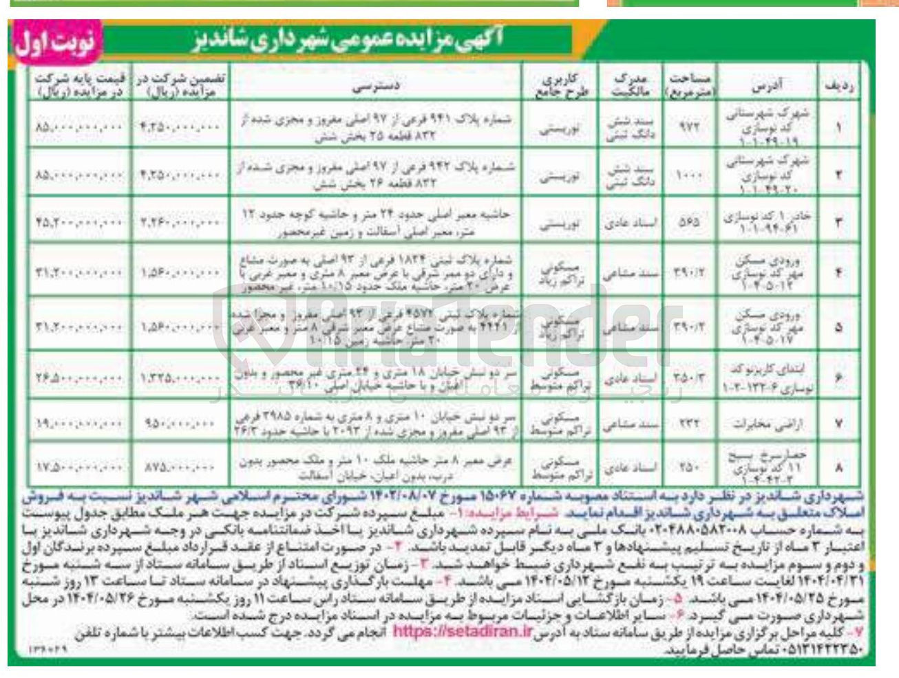 تصویر کوچک آگهی فروش املاک در 8 ردیف با کاربری توریستی - مسکونی