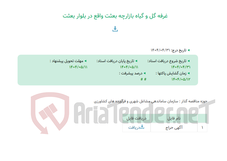 تصویر کوچک آگهی غرفه گل و گیاه بازارچه بعثت واقع در بلوار بعثت