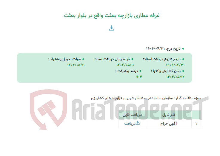 تصویر کوچک آگهی غرفه عطاری بازارچه بعثت واقع در بلوار بعثت