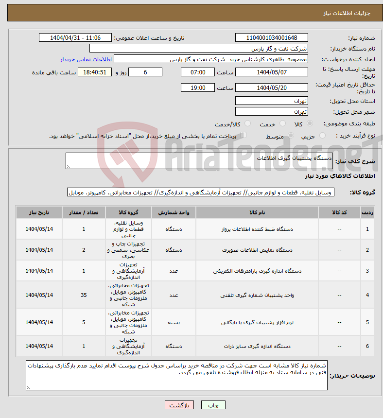 تصویر کوچک آگهی نیاز انتخاب تامین کننده-دستگاه پشتیبان گیری اطلاعات