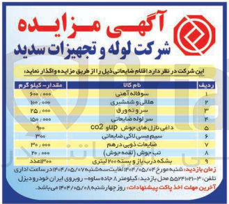 تصویر کوچک آگهی فروش اقلام ضایعاتی شامل سوفاله آهنی، هلالی و شمشیری، سر و ته ورق، سرلوله ضایعاتی، داغس نازل های جوش ، سیم مسی لاکی ضایعاتی، ضایعاتی ذوبی درهم، تب جوش، بشکه درب باز و بسته ۲۰۰ لیتری 