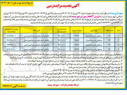 تصویر کوچک آگهی فروش ۴ قطعه زمین با کاربری مسکونی