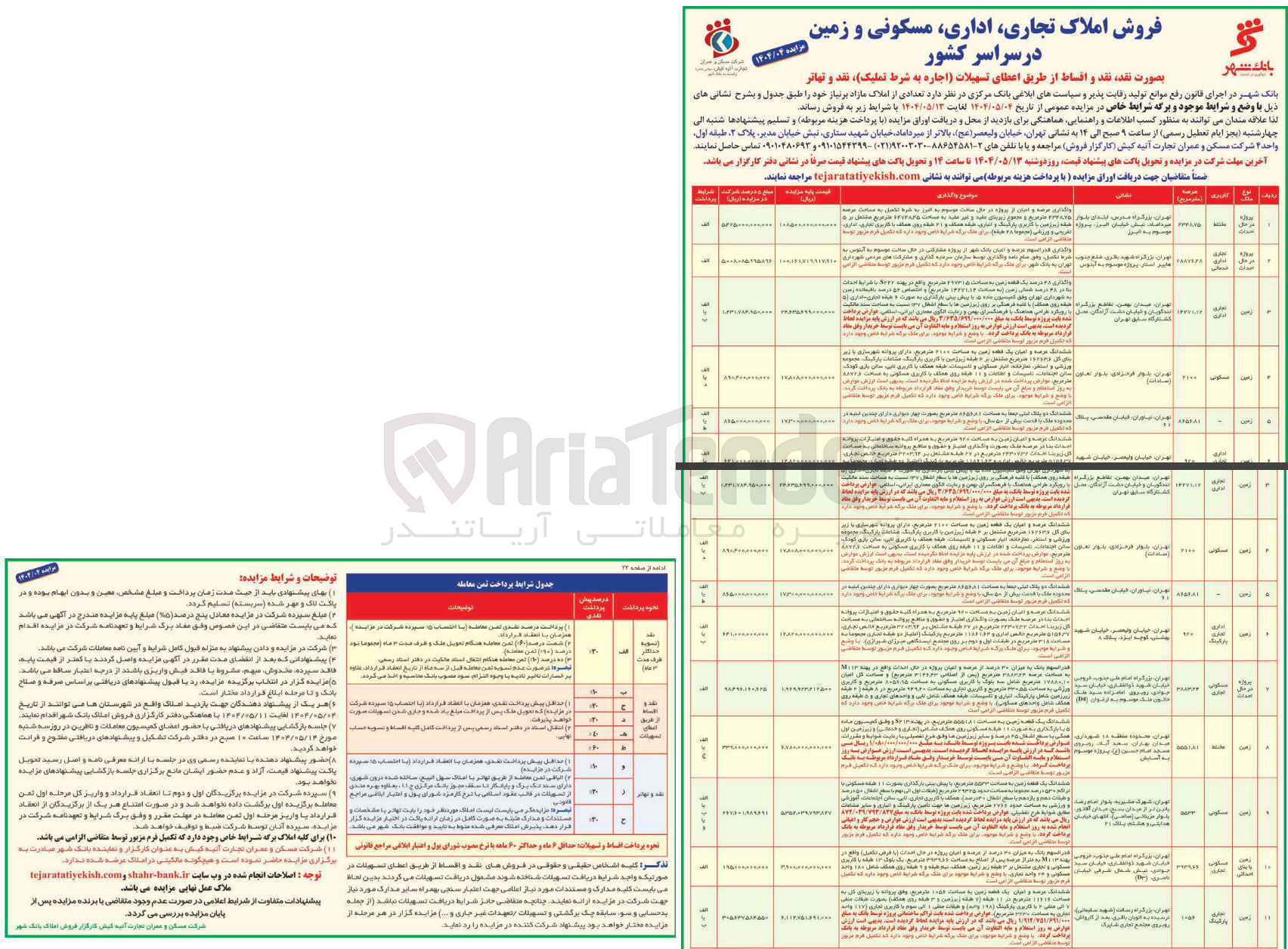 تصویر کوچک آگهی فروش املاک در 11 ردیف با کاربری مسکونی - مختلط - تجاری - اداری - خدماتی و...