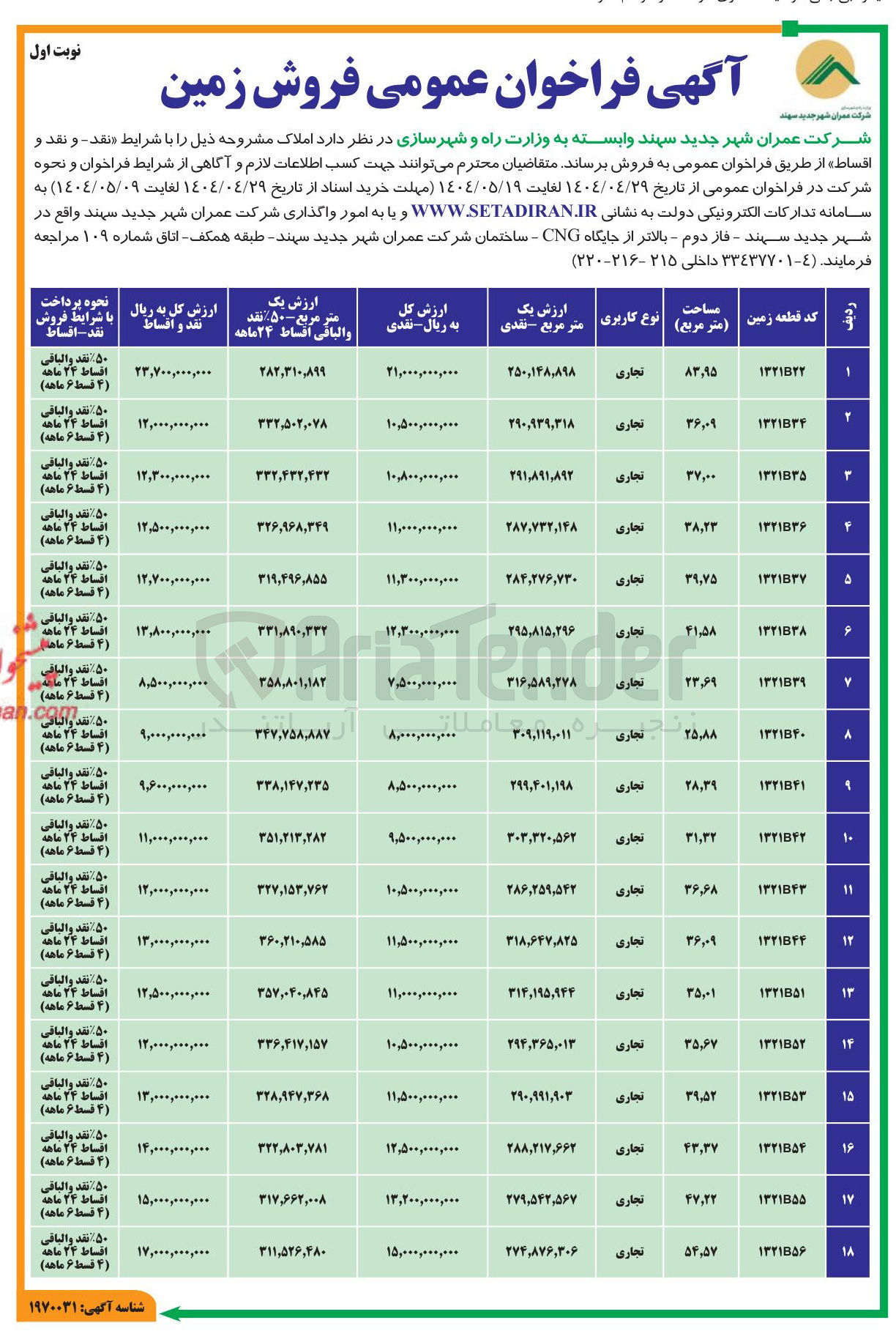 تصویر کوچک آگهی فروش املاک ۱۸ ردیف با کاربری تجاری 