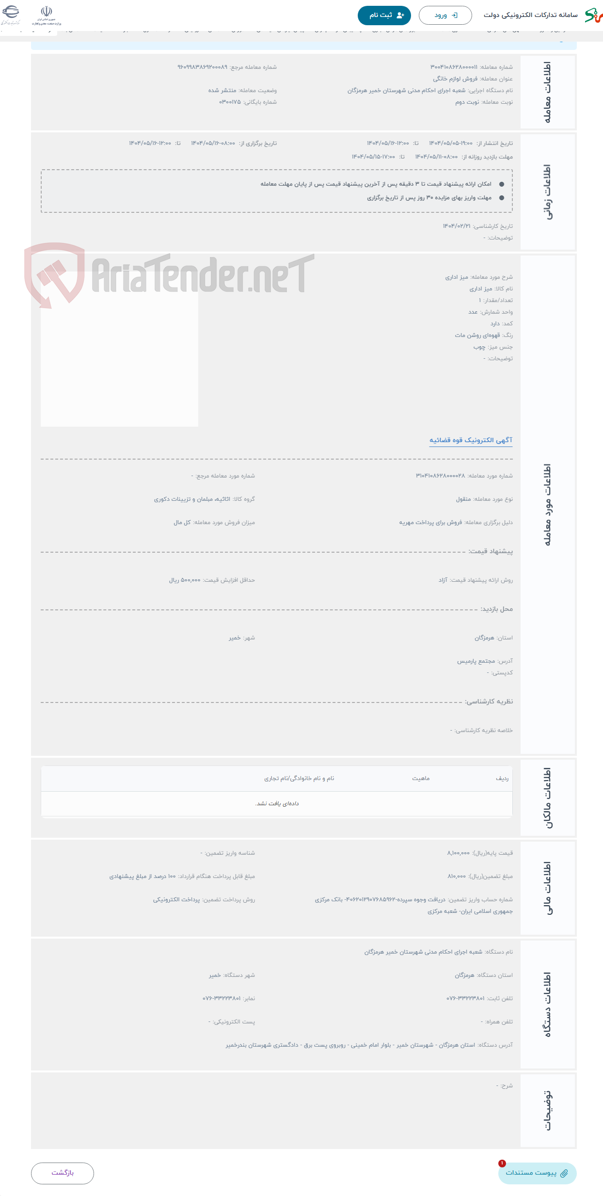 تصویر کوچک آگهی حراج میز اداری