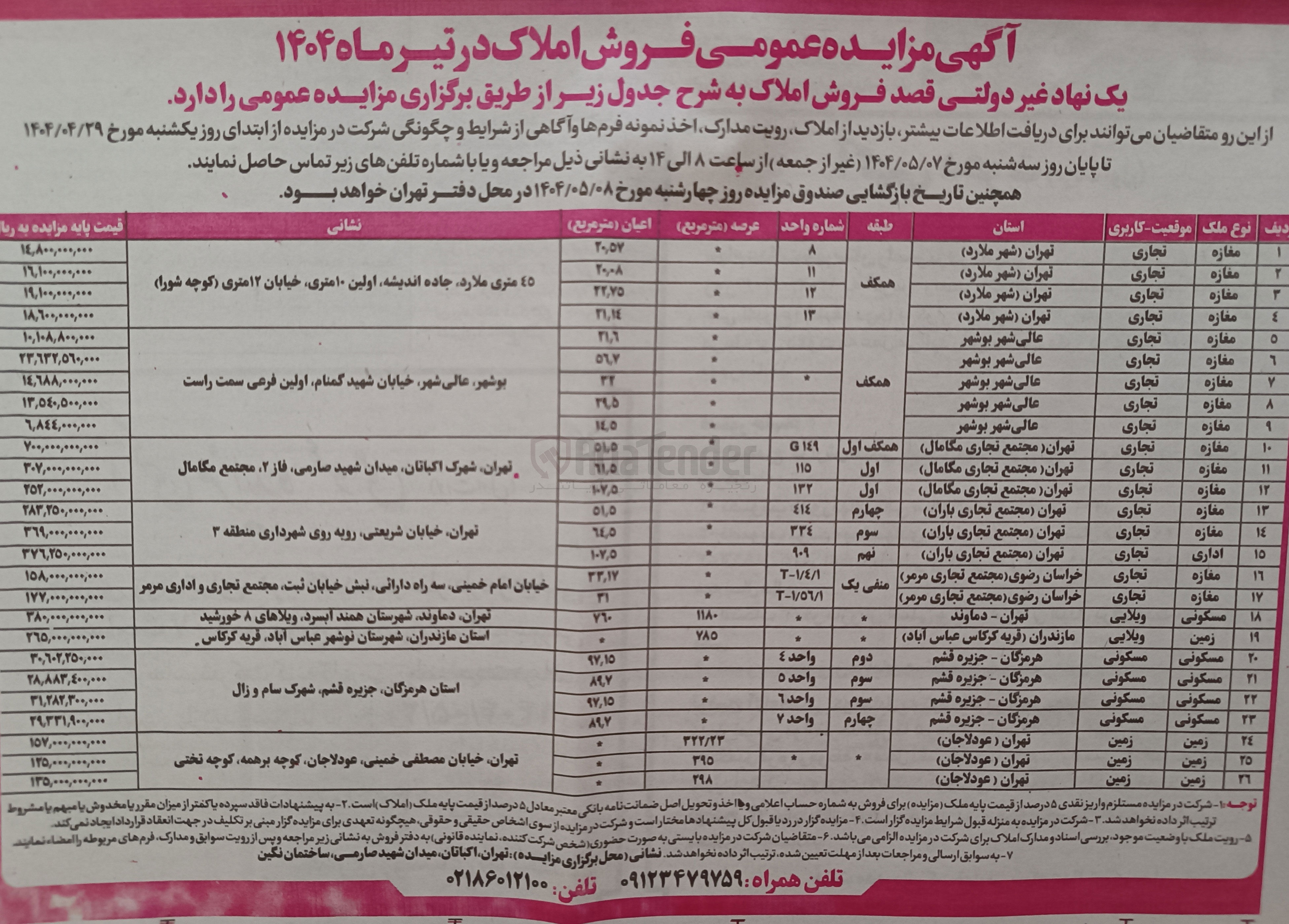 تصویر کوچک آگهی فروش املاک
