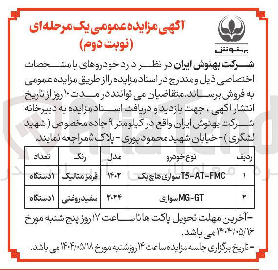تصویر کوچک آگهی فروش خودروهای T5-AT-FMC سواری هاچ بک - GT - MG سواری