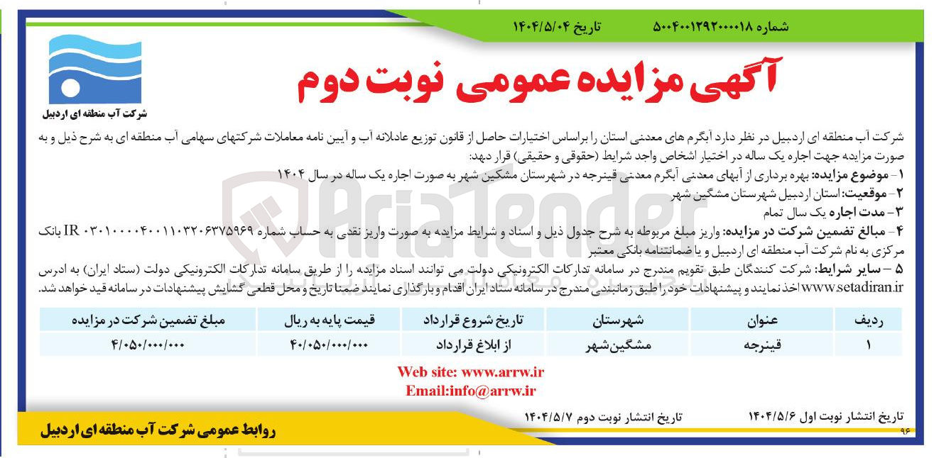 تصویر کوچک آگهی  آبگرم های معدنی
