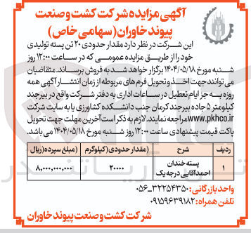 تصویر کوچک آگهی پسته خندان 
احمد آقایی درجه یک 
