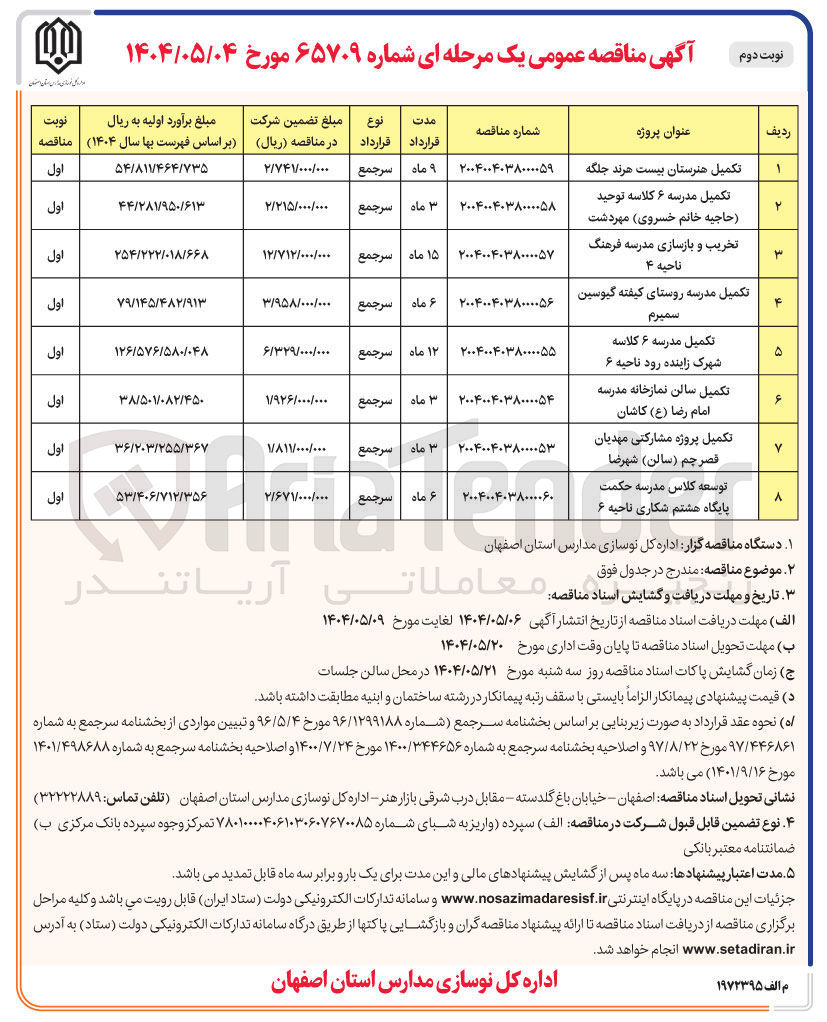 تصویر کوچک آگهی تخریب و بازسازی مدرسه 