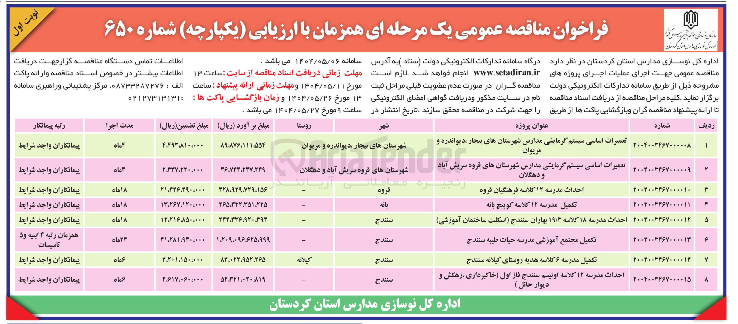 تصویر کوچک آگهی احداث مدرسه ۱۲ کلاسه