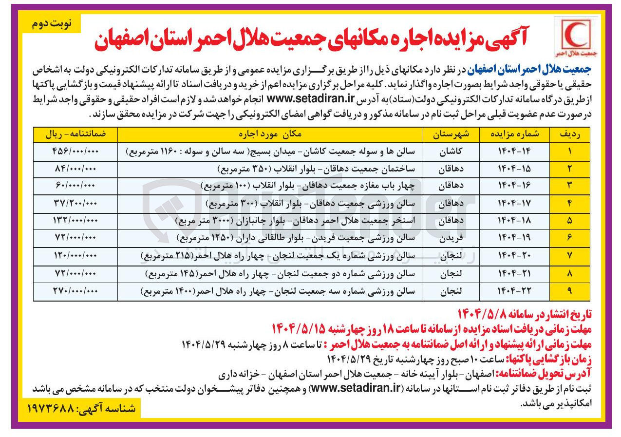 تصویر کوچک آگهی اجاره سالن ورزشی جمعیت ( ۳۰۰ متر مربع )