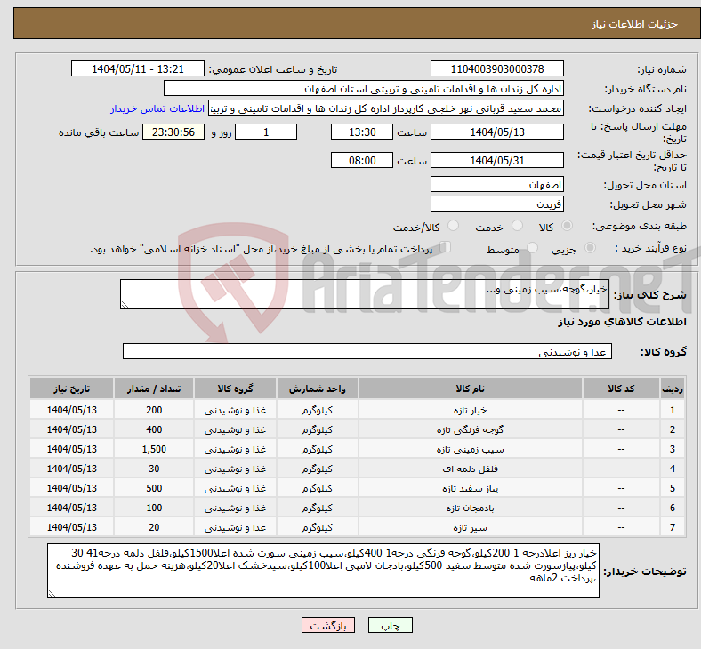 تصویر کوچک آگهی نیاز انتخاب تامین کننده-خیار،گوجه،سیب زمینی و... 
