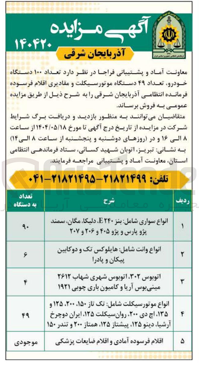 تصویر کوچک آگهی انواع وانت شامل هایلوکس تک و دوکابین پیکان و پادرا 
