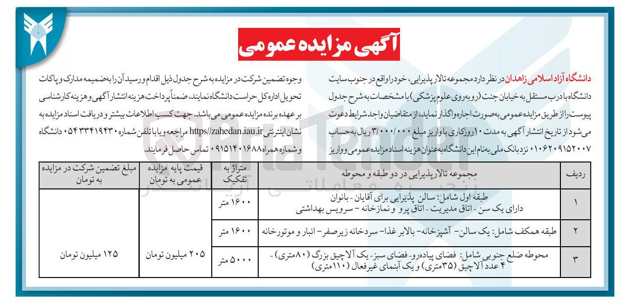 تصویر کوچک آگهی مجموعه تالار پذیرایی در دو طبقه و محوطه 
