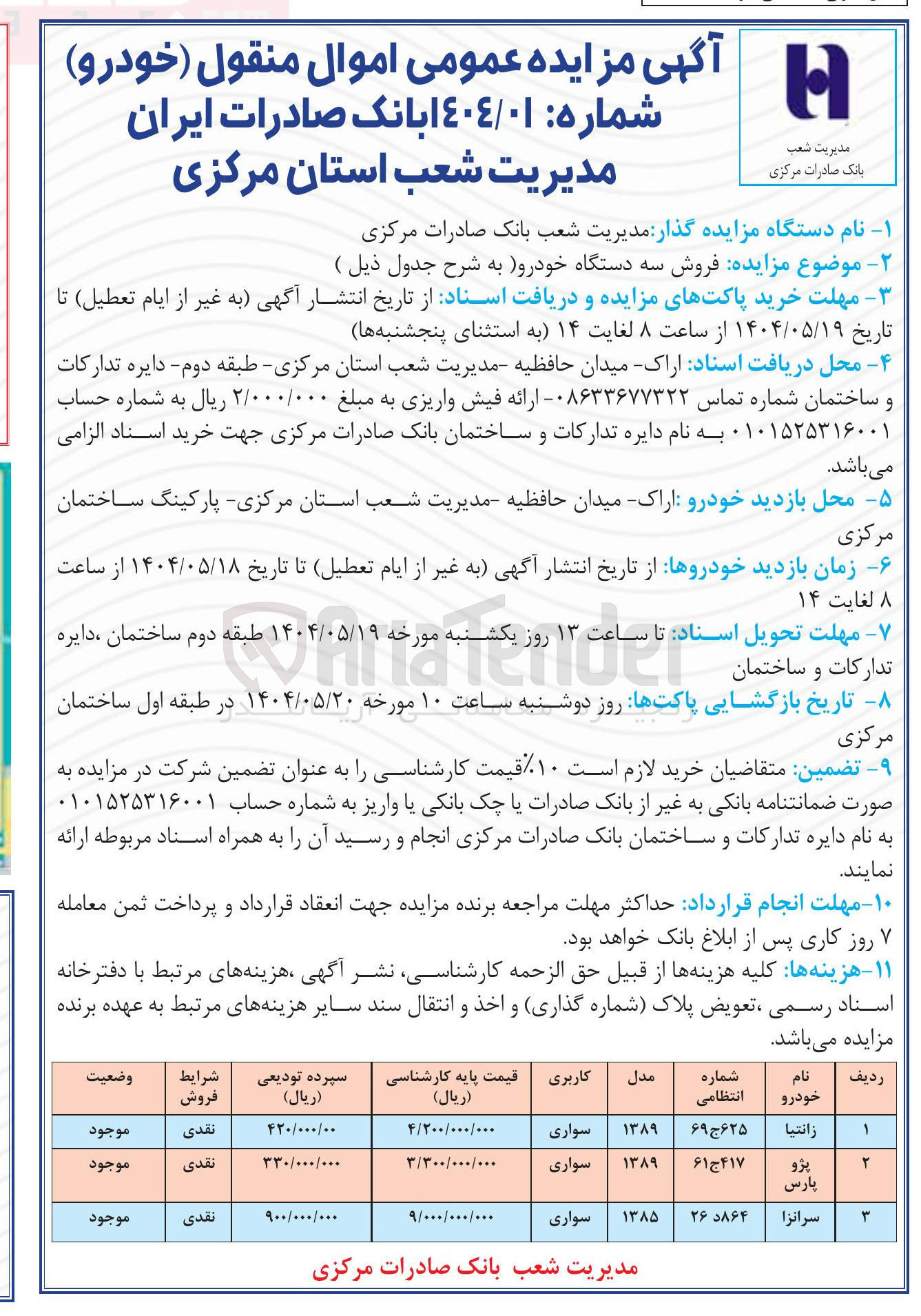 تصویر کوچک آگهی  فروش سه دستگاه خودرو 