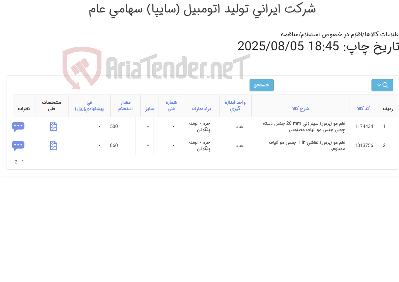 تصویر کوچک آگهی قلم مو