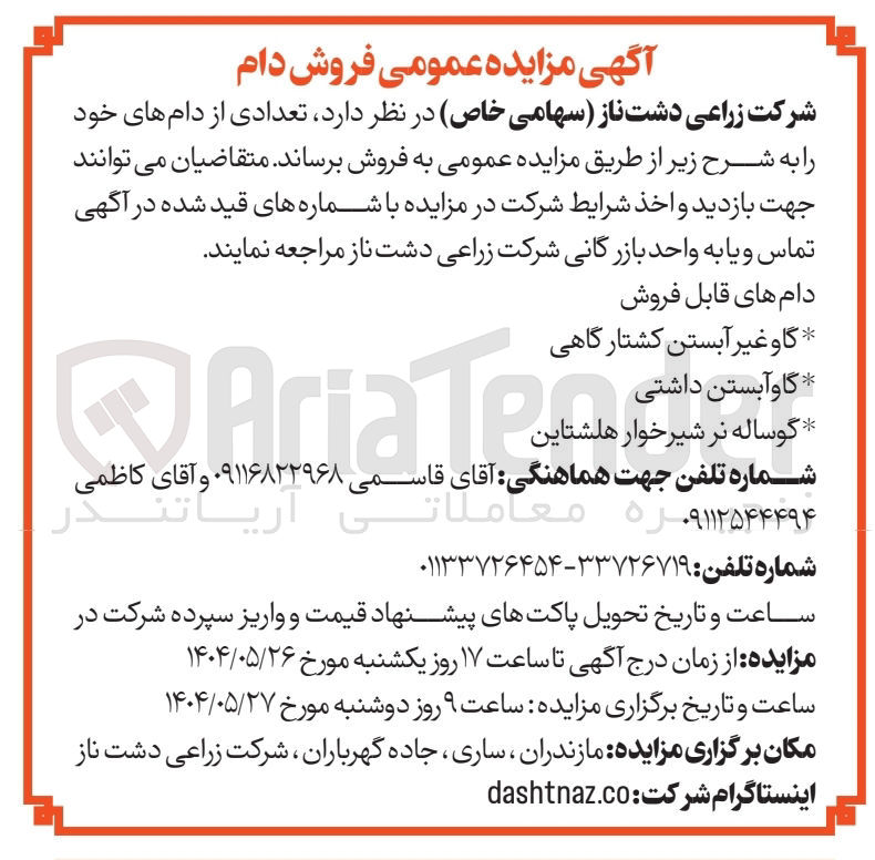 تصویر کوچک آگهی فروش تعدادی از دام ها : گاو غیر آبستن کشتارگاهی - گاوآبستن داشتی - گوساله نر شیرخوار هلشتاین