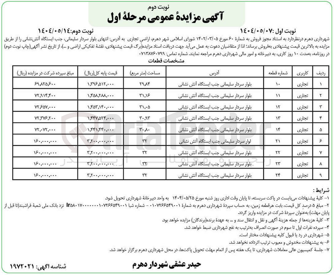 تصویر کوچک آگهی فروش واحدهای تجاری در 9 ردیف