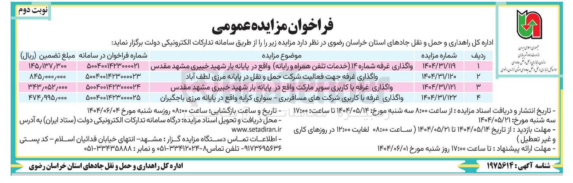 تصویر کوچک آگهی واگذاری غرفه با کاربری سوپر مارکت