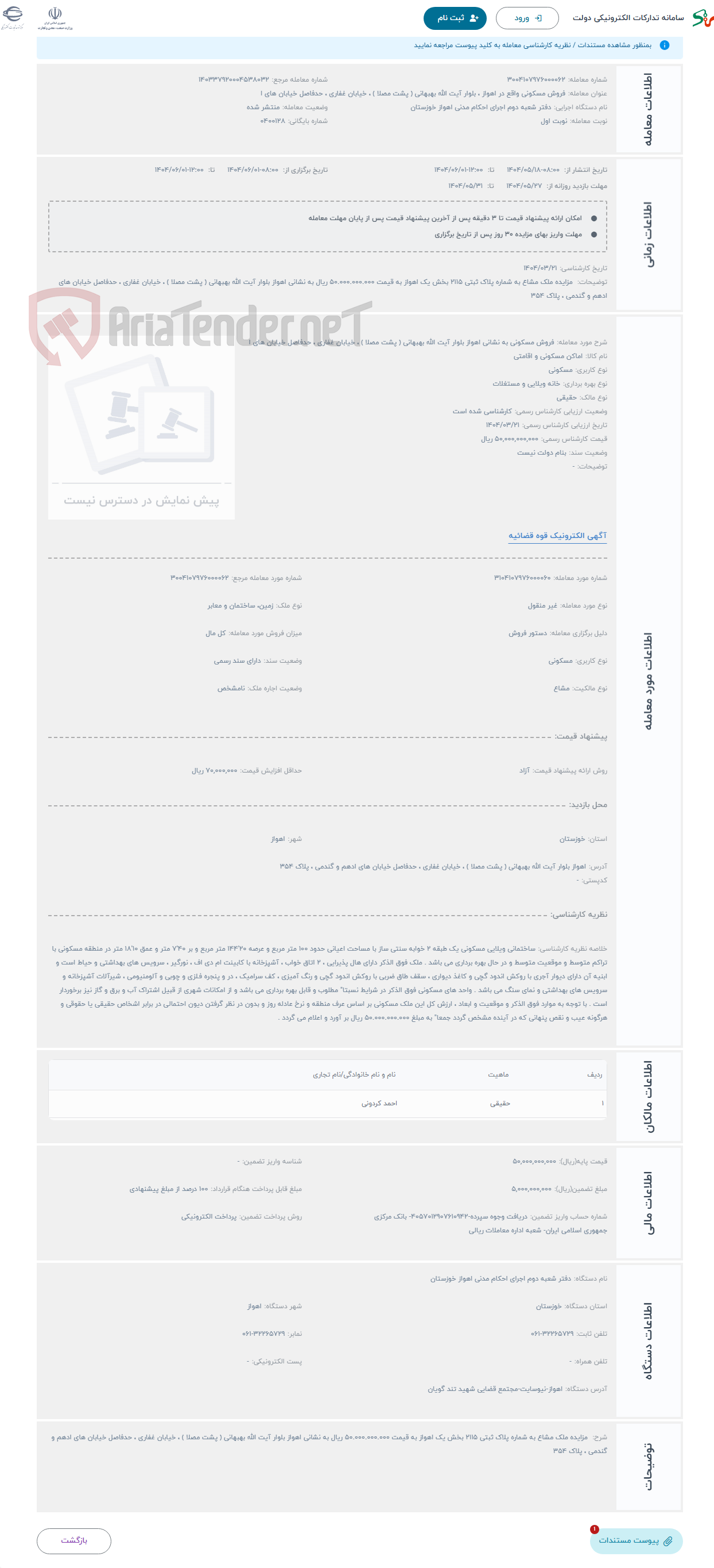 تصویر کوچک آگهی حراج فروش مسکونی به نشانی اهواز بلوار آیت الله بهبهانی ( پشت مصلا ) ، خیابان غفاری ، حدفاصل خیابان های ا