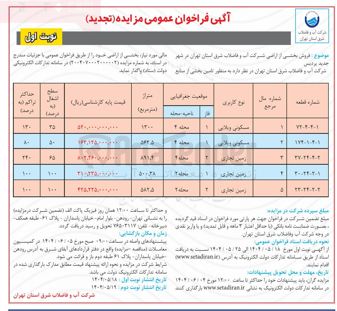 تصویر کوچک آگهی  فروش بخشی از اراضی