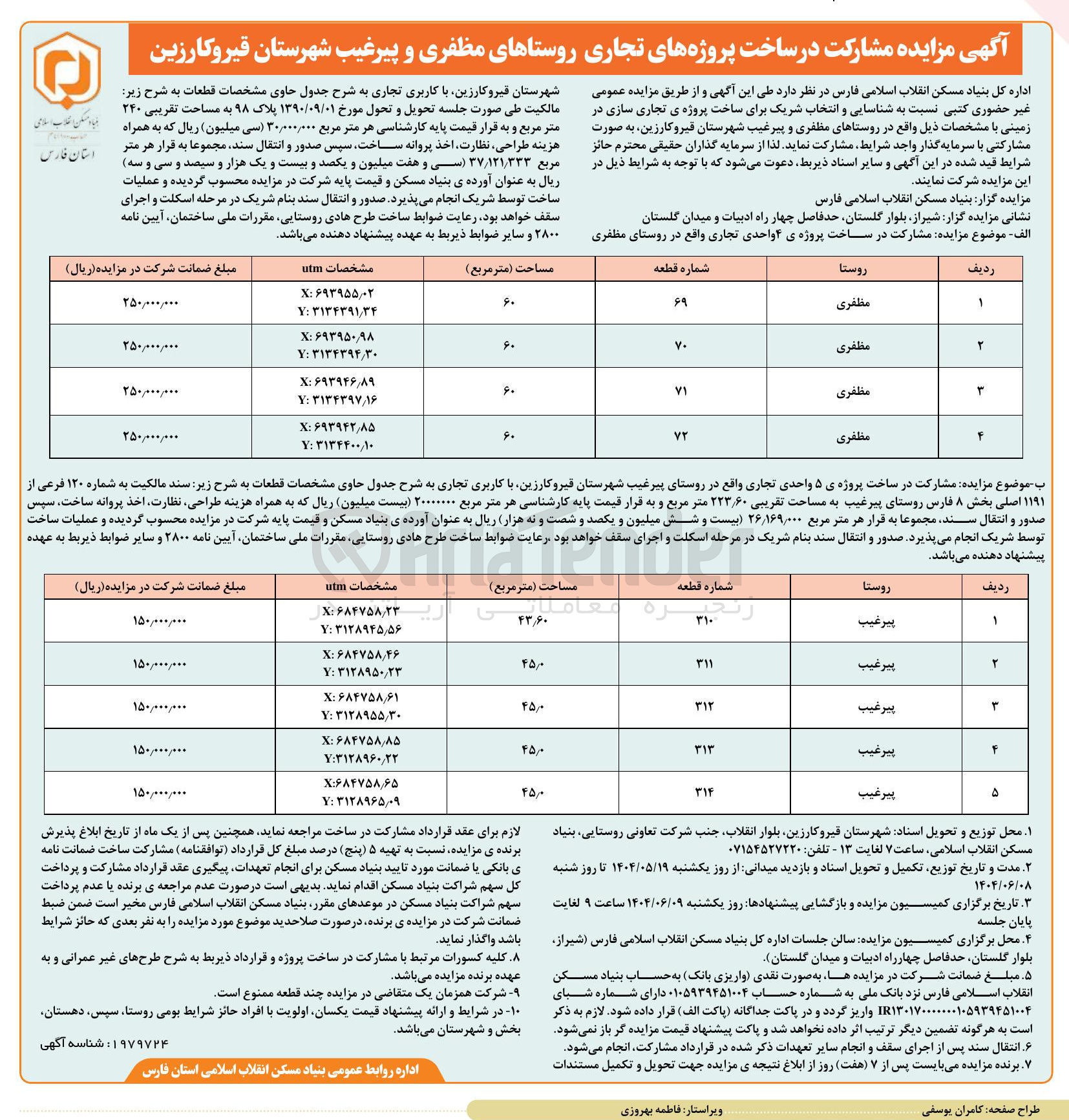 تصویر کوچک آگهی مشارکت در ساخت پروژه ی ۴ واحدی تجاری
