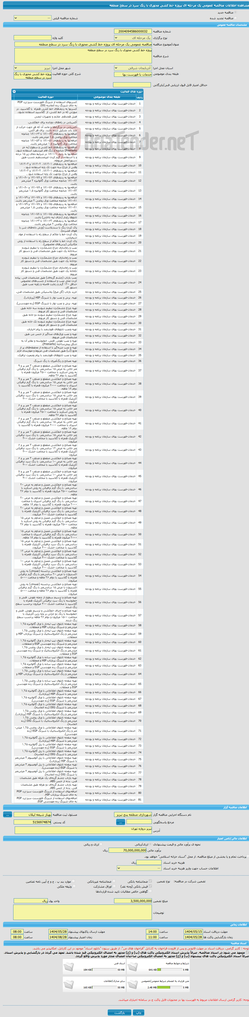 تصویر کوچک آگهی مناقصه عمومی یک مرحله ای پروژه خط کشی محوری با رنگ سرد در سطح منطقه