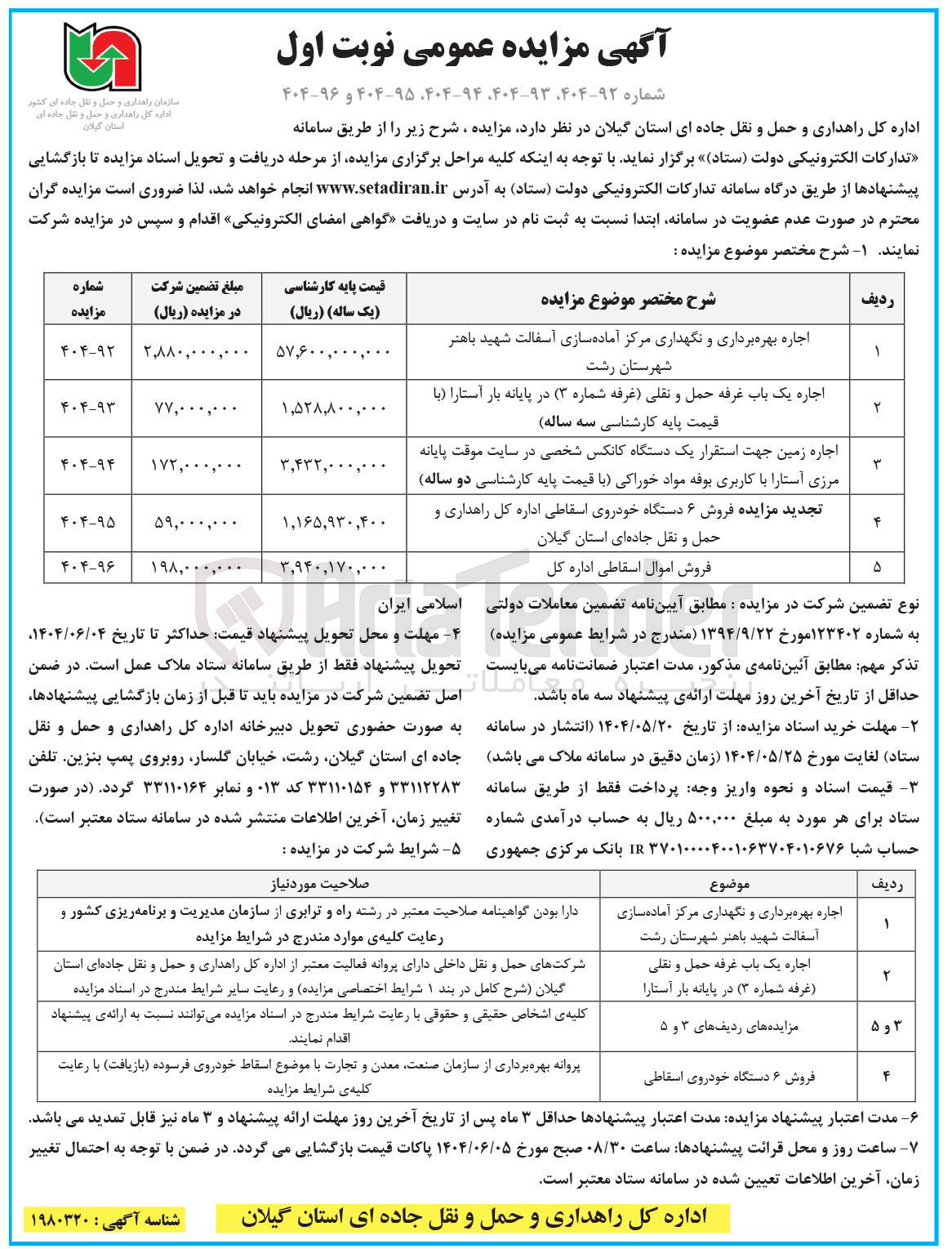تصویر کوچک آگهی فروش ۶ دستگاه خودروی اسقاطی