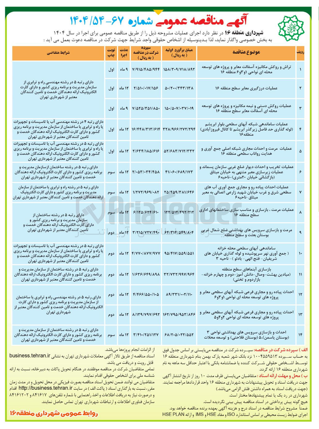تصویر کوچک آگهی عملیات ساماندهی شبکه آبهای سطحی ( لوله گذاری) 