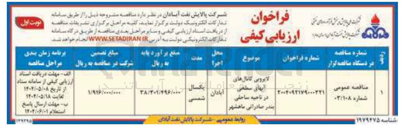 تصویر کوچک آگهی لایروبی کانال های در ناحیه ساحلی 