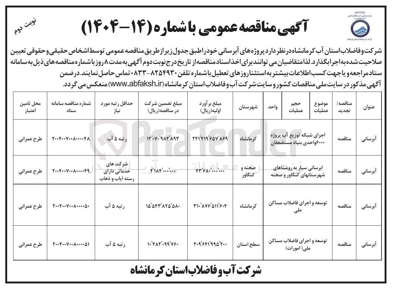 تصویر کوچک آگهی آبرسانی سیار