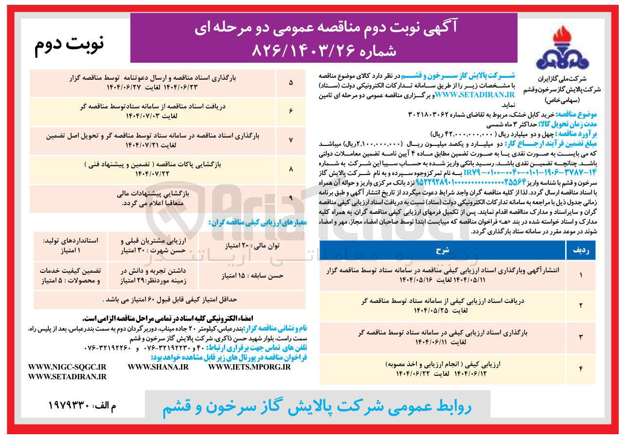 تصویر کوچک آگهی  خرید کابل خشک