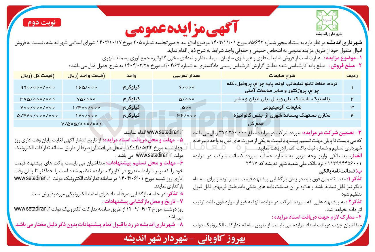 تصویر کوچک آگهی ضایعات آلومینیومی 
