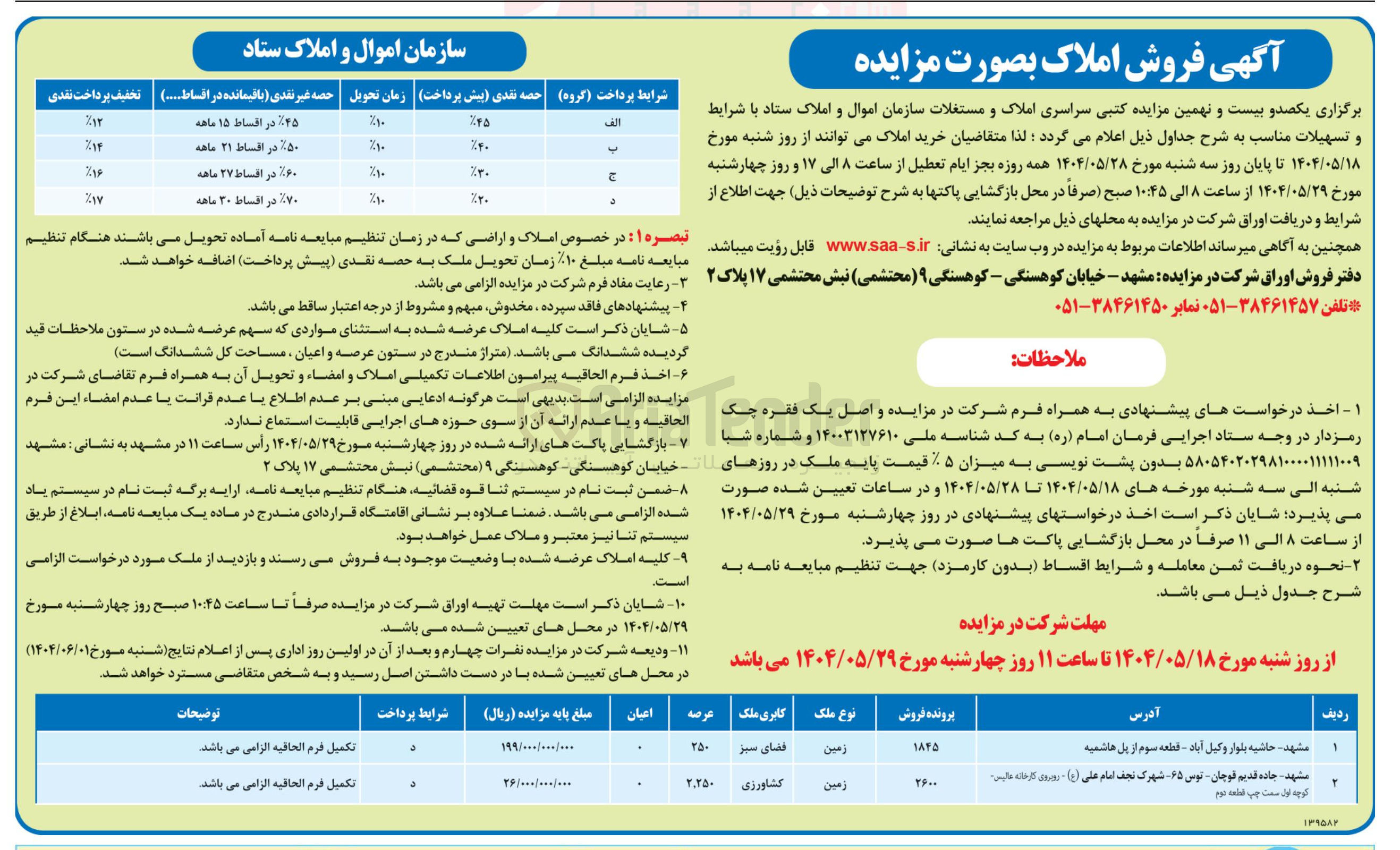 تصویر کوچک آگهی  فروش املاک 