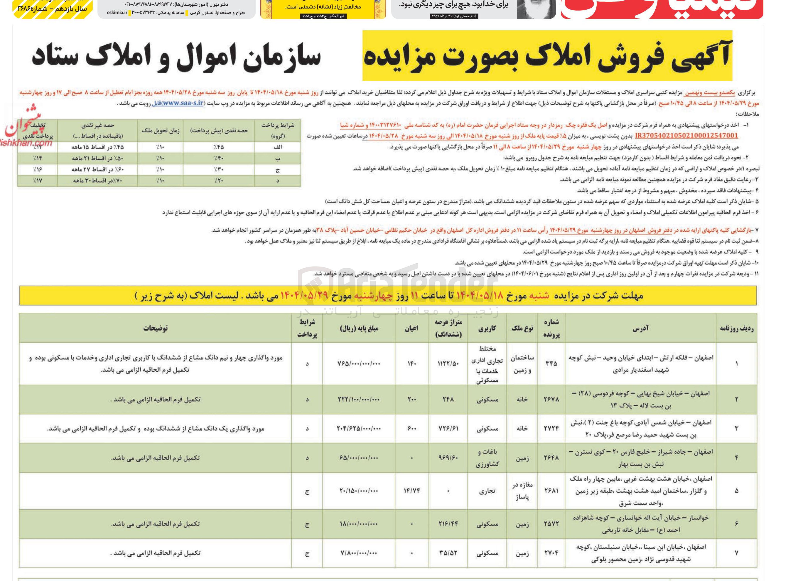تصویر کوچک آگهی فروش املاک در 7 ردیف با کاربری مسکونی - تجاری - اداری - کشاورزی 