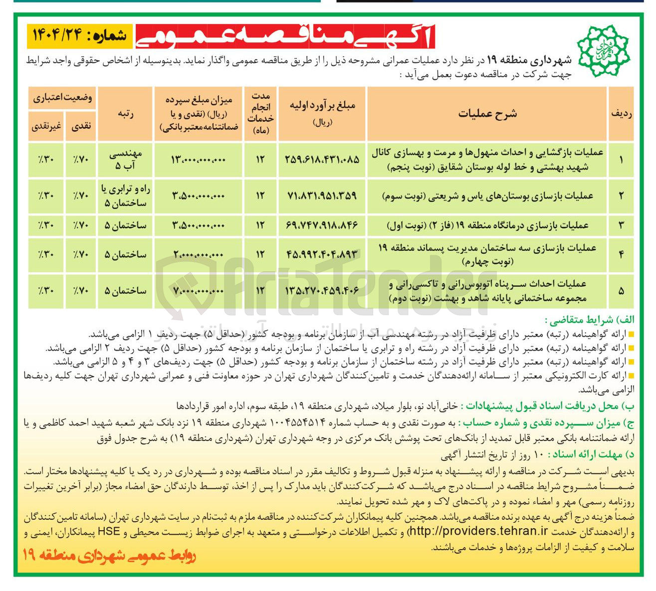 تصویر کوچک آگهی عملیات بازسازی درمانگاه 