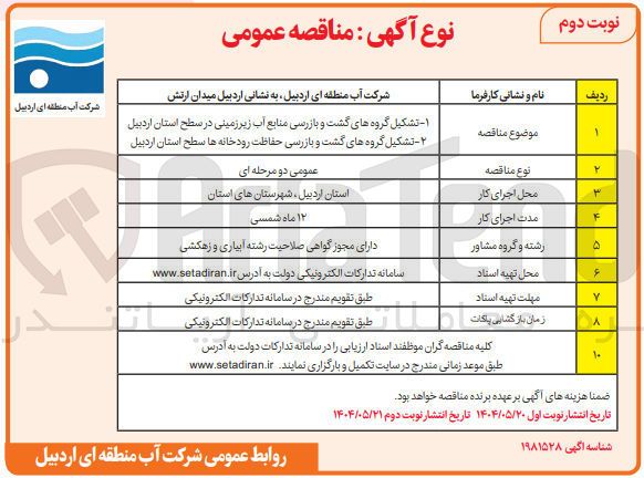 تصویر کوچک آگهی تشکیل گروه های گشت و بازرسی منابع آب زیرزمینی