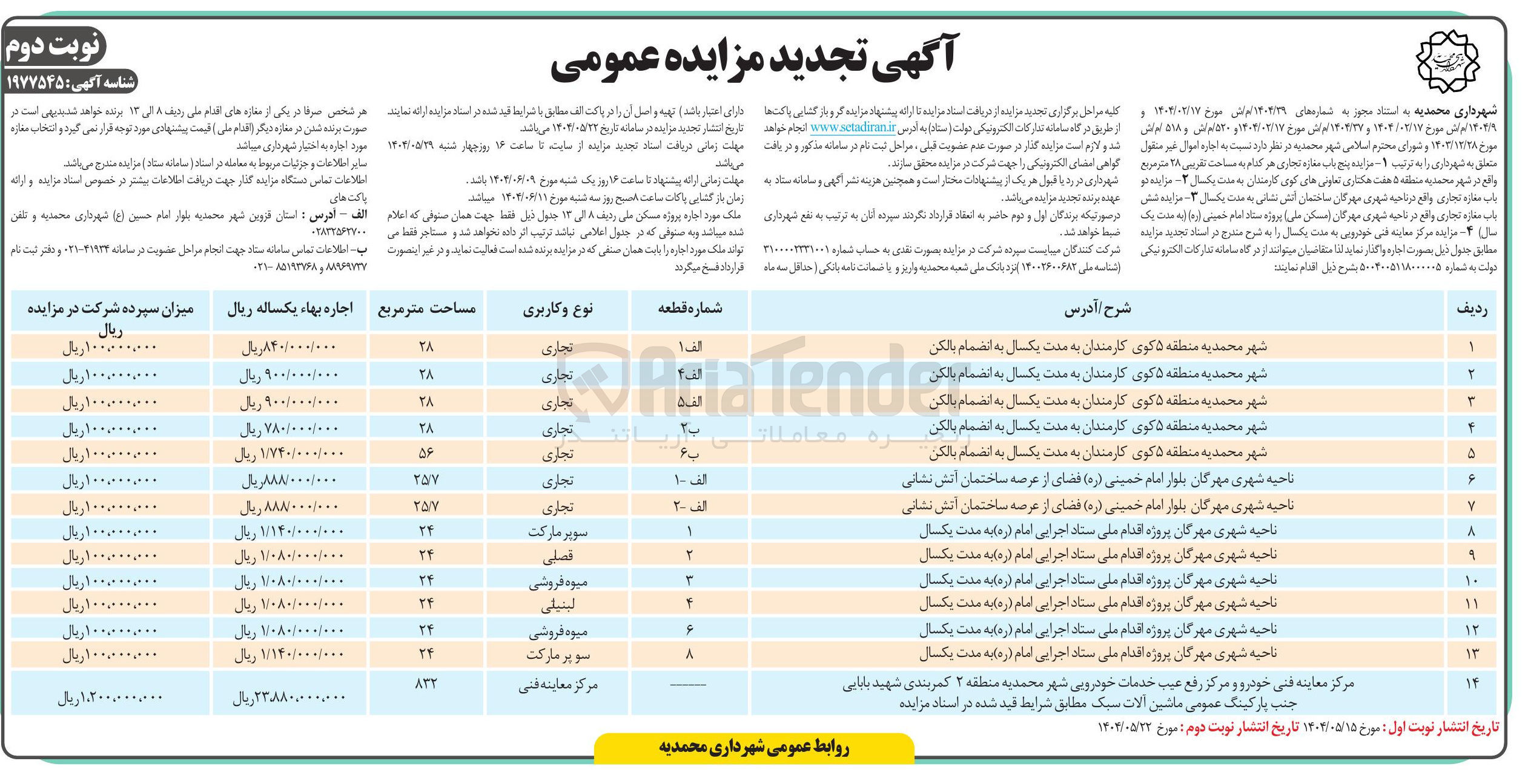 تصویر کوچک آگهی اجاره اموال منقول