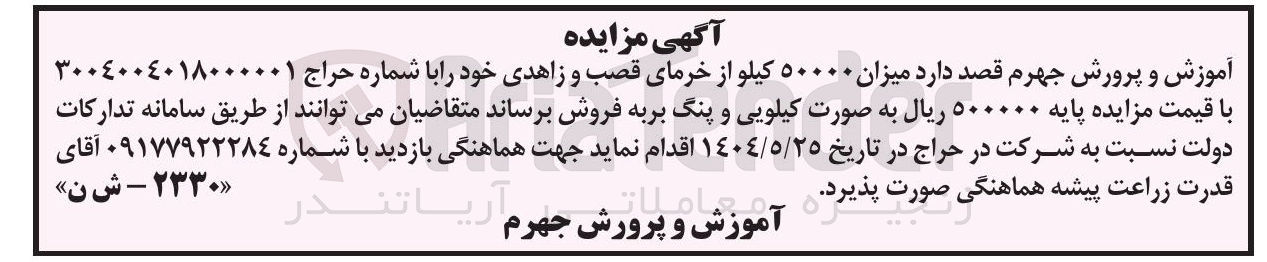 تصویر کوچک آگهی فروش میزان ۵۰۰۰۰ کیلو از خرمای قصب و زاهدی