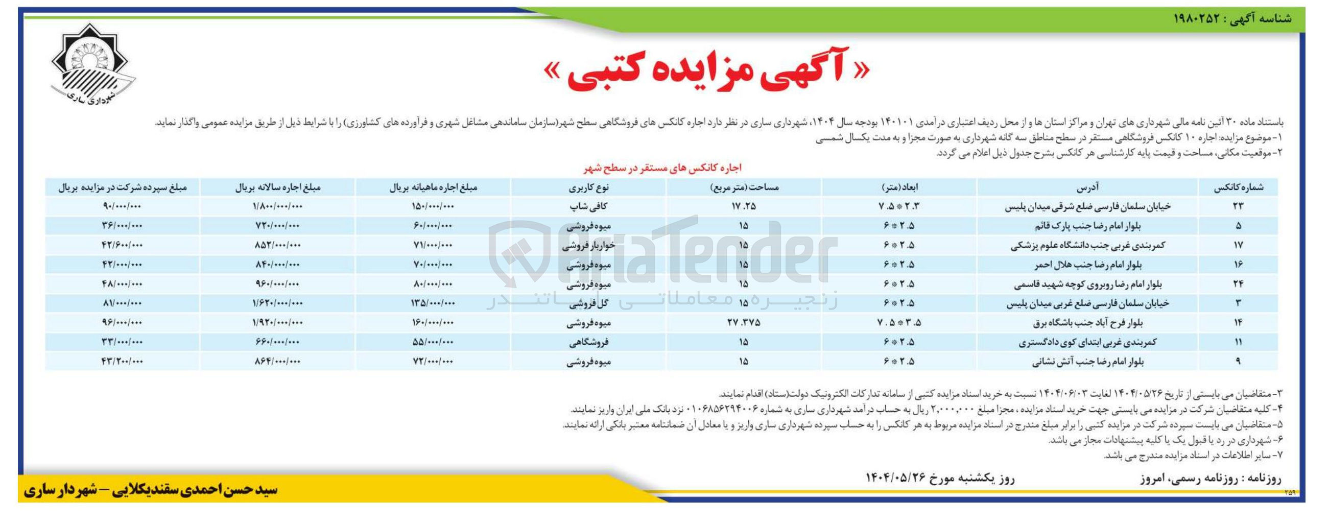تصویر کوچک آگهی اجاره ۱۰ کانکس فروشگاهی مستقر